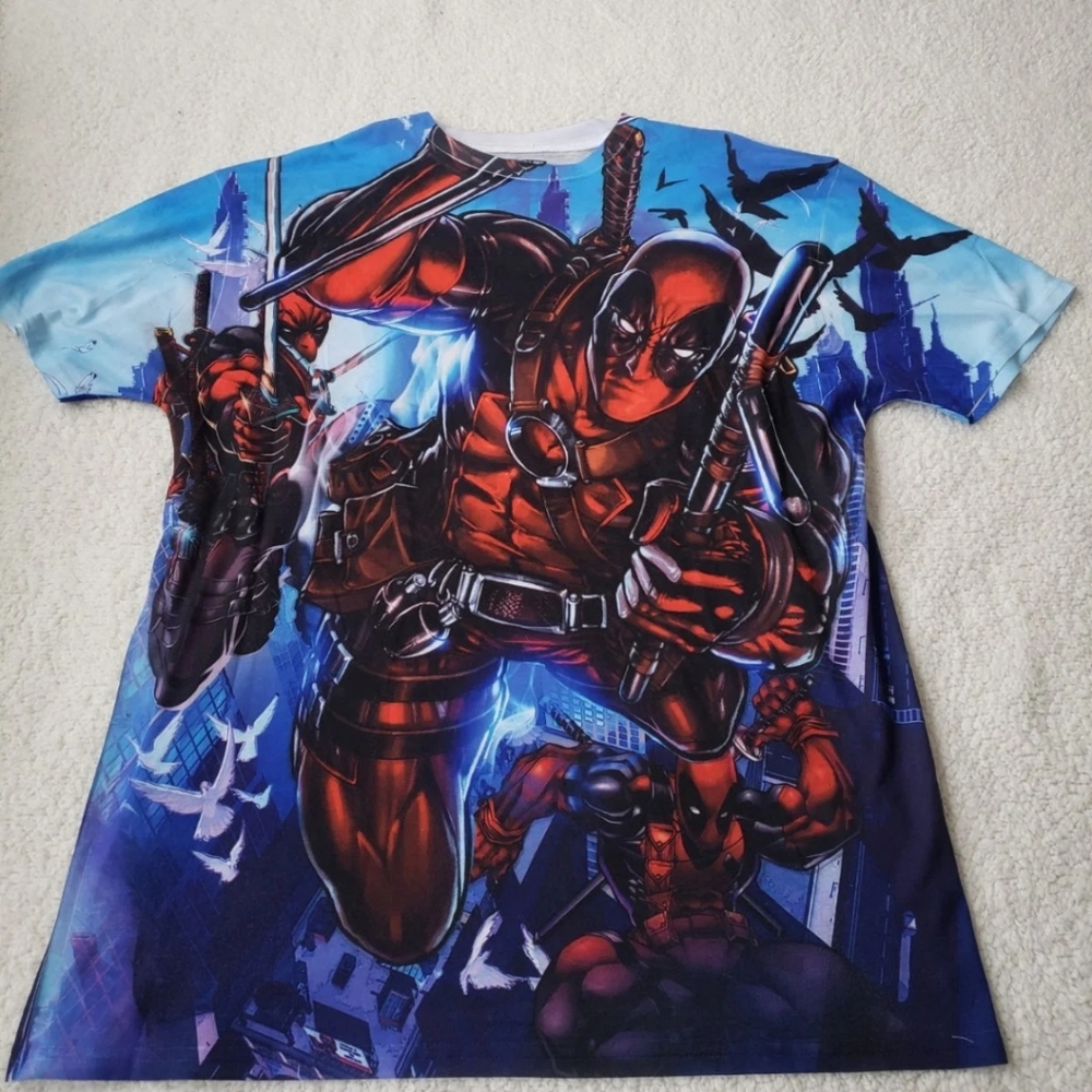 Mens Marvel Deadpool shirt all over print